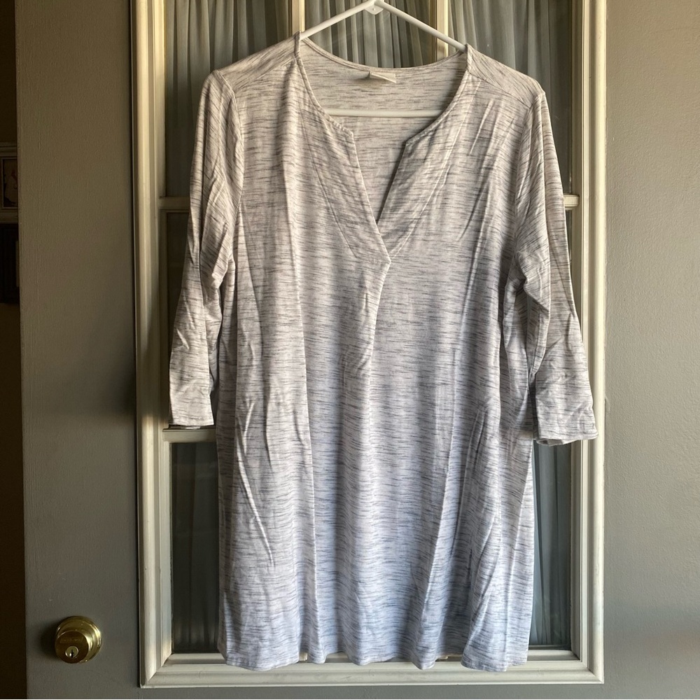 Soma Heather Gray Splitneck Loungewear Top